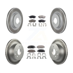 Front Rear Coated Disc Brake Rotors And Semi-Metallic Pads Kit For Infiniti G35 Nissan 350Z INFINITI KGF-100849
