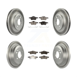 Front Rear Coated Disc Brake Rotors And Semi-Metallic Pads Kit For 2002-2005 Mini Cooper With 276mm Diameter Rotor KGF-100865