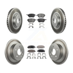 Front Rear Coated Disc Brake Rotors And Semi-Metallic Pads Kit For Nissan Altima Maxima KGF-100868