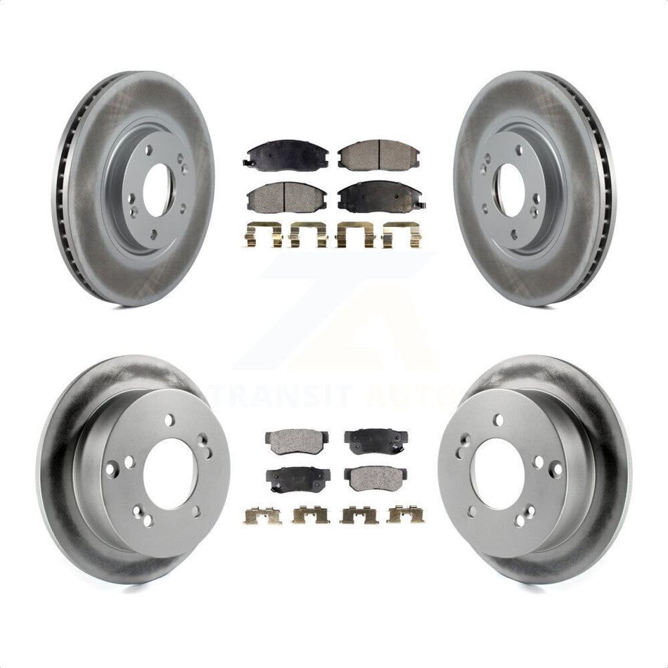 Front Rear Coated Disc Brake Rotors And Semi-Metallic Pads Kit For Hyundai XG350 KGF-100872 by Transit Auto