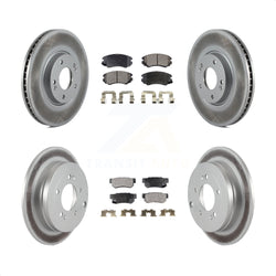 Front Rear Coated Disc Brake Rotors And Semi-Metallic Pads Kit For 2006-2009 Hyundai Azera KGF-100874