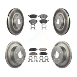 Front Rear Coated Disc Brake Rotors And Semi-Metallic Pads Kit For Nissan Altima Maxima KGF-100885