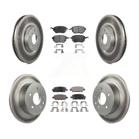 Front Rear Coated Disc Brake Rotors And Semi-Metallic Pads Kit For Nissan Altima Maxima KGF-100885 by Transit Auto