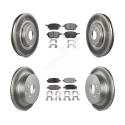 Front Rear Coated Disc Brake Rotors And Semi-Metallic Pads Kit For Nissan Murano KGF-100886