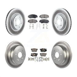 Front Rear Coated Disc Brake Rotors And Semi-Metallic Pads Kit For 2005-2006 Honda CR-V KGF-100888