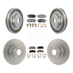 Front Rear Coated Disc Brake Rotors And Semi-Metallic Pads Kit For Subaru Legacy KGF-100900