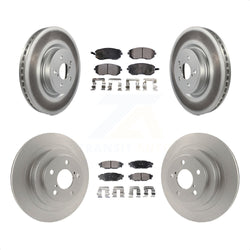 Front Rear Coated Disc Brake Rotors And Semi-Metallic Pads Kit For Subaru Legacy KGF-100901