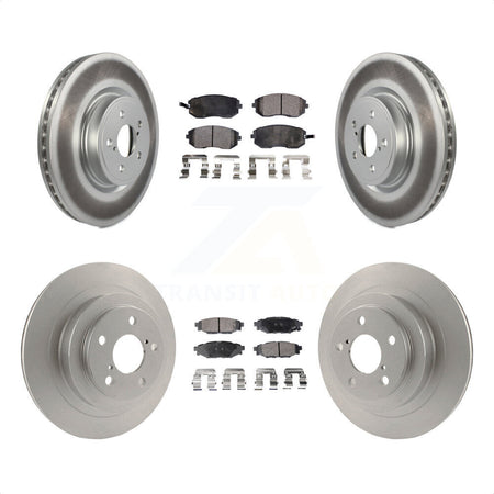 Front Rear Coated Disc Brake Rotors And Semi-Metallic Pads Kit For Subaru Legacy KGF-100901 by Transit Auto