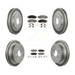 Front Rear Coated Disc Brake Rotors And Semi-Metallic Pads Kit For Nissan Frontier Suzuki Equator 2.5L KGF-100902