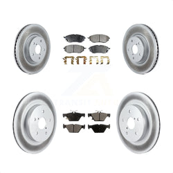 Front Rear Coated Disc Brake Rotors And Semi-Metallic Pads Kit For Subaru Outback Legacy WRX KGF-100908