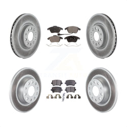 Front Rear Coated Disc Brake Rotors And Semi-Metallic Pads Kit For Volkswagen Passat GTI Eos Audi A3 Quattro Golf KGF-100910
