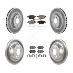 Front Rear Coated Disc Brake Rotors And Semi-Metallic Pads Kit For Volkswagen CC GTI Passat Audi A3 Quattro KGF-100911