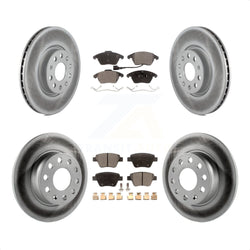 Front Rear Coated Disc Brake Rotors And Semi-Metallic Pads Kit For Volkswagen Beetle GTI KGF-100912