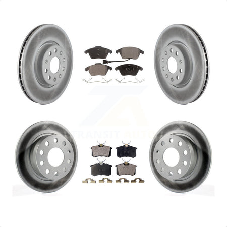 Front Rear Coated Disc Brake Rotors And Semi-Metallic Pads Kit For Volkswagen Jetta Beetle KGF-100914 by Transit Auto