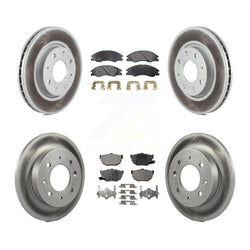 Front Rear Coated Disc Brake Rotors And Semi-Metallic Pads Kit For Kia Spectra Spectra5 KGF-100917