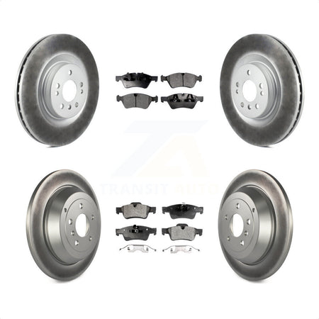 Front Rear Coated Disc Brake Rotors And Semi-Metallic Pads Kit For 2007-2009 Mercedes-Benz ML320 With 350mm Diameter Rotor KGF-100924 by Transit Auto