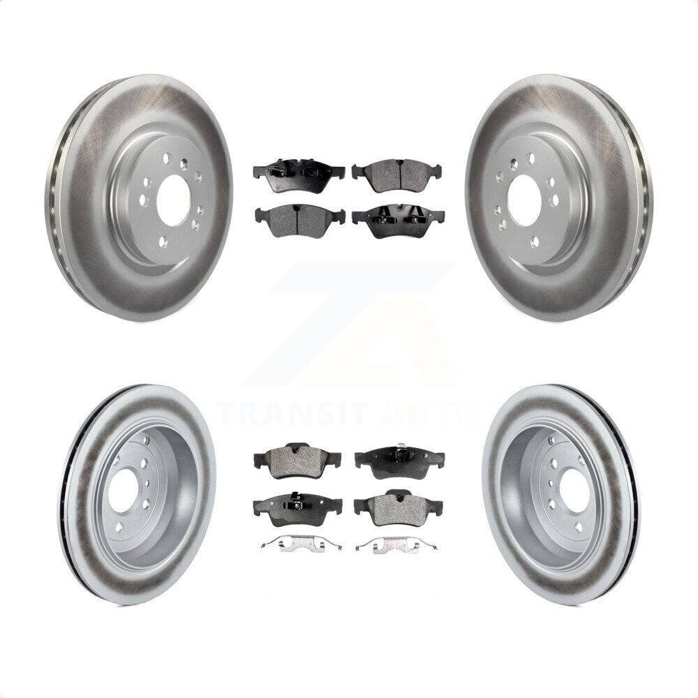 Front Rear Coated Disc Brake Rotors And Semi-Metallic Pads Kit For Mercedes-Benz R350 ML500 R500 R320 With Vented Rotor KGF-100925 by Transit Auto