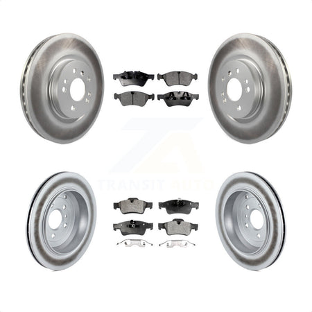 Front Rear Coated Disc Brake Rotors And Semi-Metallic Pads Kit For Mercedes-Benz R350 ML500 R500 R320 With Vented Rotor KGF-100925 by Transit Auto