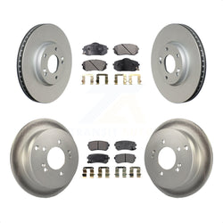 Front Rear Coated Disc Brake Rotors And Semi-Metallic Pads Kit For Hyundai Tucson Kia Sportage KGF-100935