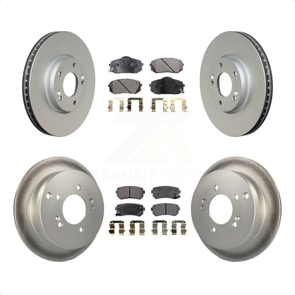 Front Rear Coated Disc Brake Rotors And Semi-Metallic Pads Kit For Hyundai Tucson Kia Sportage KGF-100935 by Transit Auto