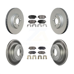 Front Rear Coated Disc Brake Rotors And Semi-Metallic Pads Kit For Hyundai Sonata Kia Optima KGF-100941