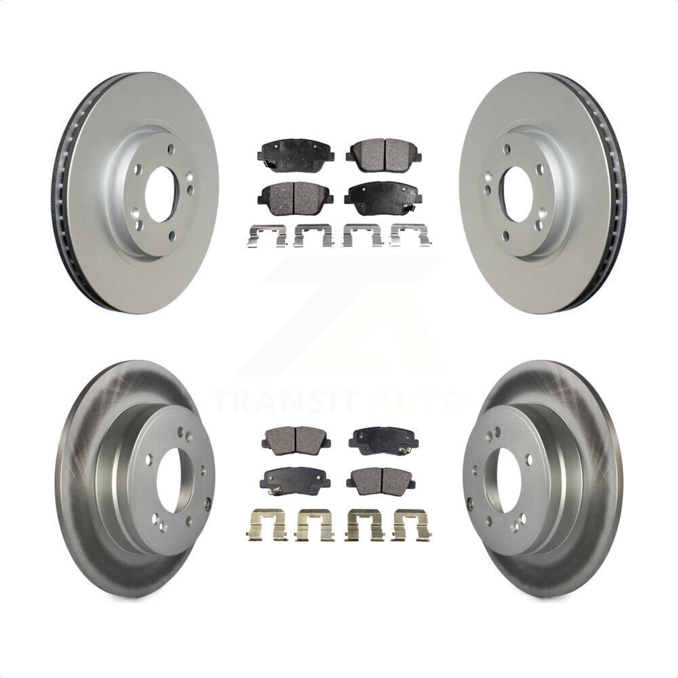 Front Rear Coated Disc Brake Rotors And Semi-Metallic Pads Kit For Hyundai Sonata Kia Optima KGF-100941 by Transit Auto