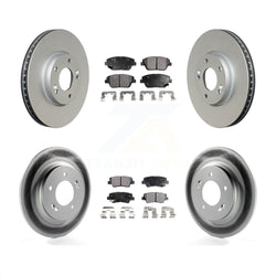 Front Rear Coated Disc Brake Rotors And Semi-Metallic Pads Kit For Kia Optima With Electric Parking KGF-100942