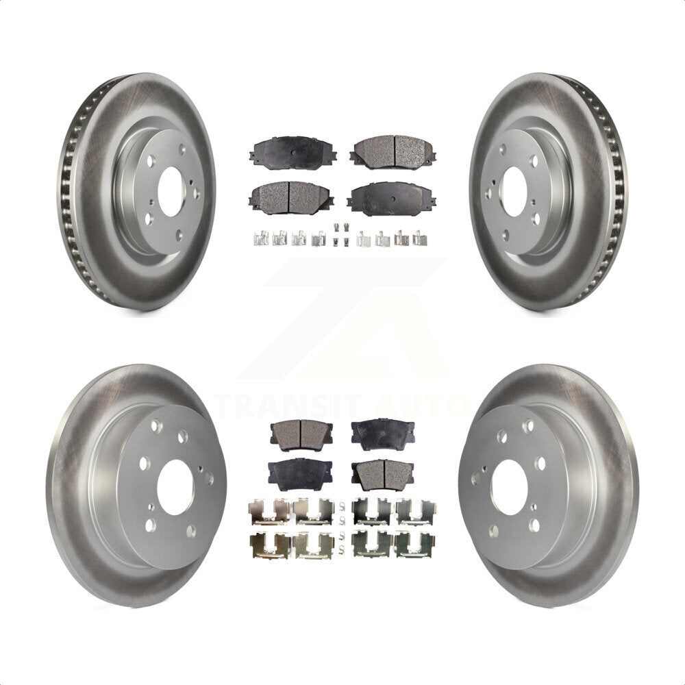 Front Rear Coated Disc Brake Rotors And Semi-Metallic Pads Kit For Toyota RAV4 KGF-100955 by Transit Auto