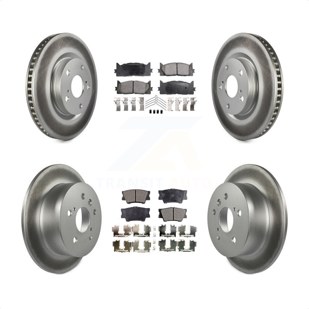 Front Rear Coated Disc Brake Rotors And Semi-Metallic Pads Kit For Toyota Camry Lexus ES350 Avalon ES300h KGF-100960 by Transit Auto