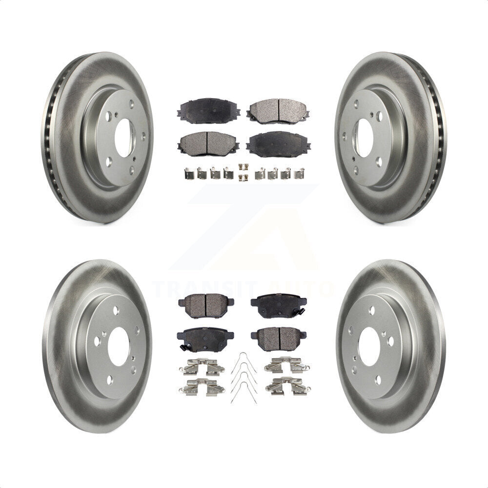 Front Rear Coated Disc Brake Rotors And Semi-Metallic Pads Kit For 2008-2015 Scion xB KGF-100963 by Transit Auto