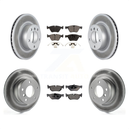 Front Rear Coated Disc Brake Rotors And Semi-Metallic Pads Kit For 2008-2013 BMW 128i KGF-100966 by Transit Auto