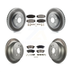 Front Rear Coated Disc Brake Rotors And Semi-Metallic Pads Kit For 2014-2015 Lexus IS250 Base with RWD With F Sport Package KGF-100969