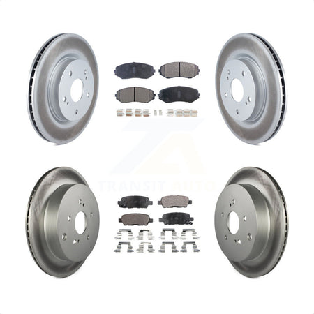 Front Rear Coated Disc Brake Rotors And Semi-Metallic Pads Kit For 2009-2013 Suzuki Grand Vitara KGF-100972 by Transit Auto