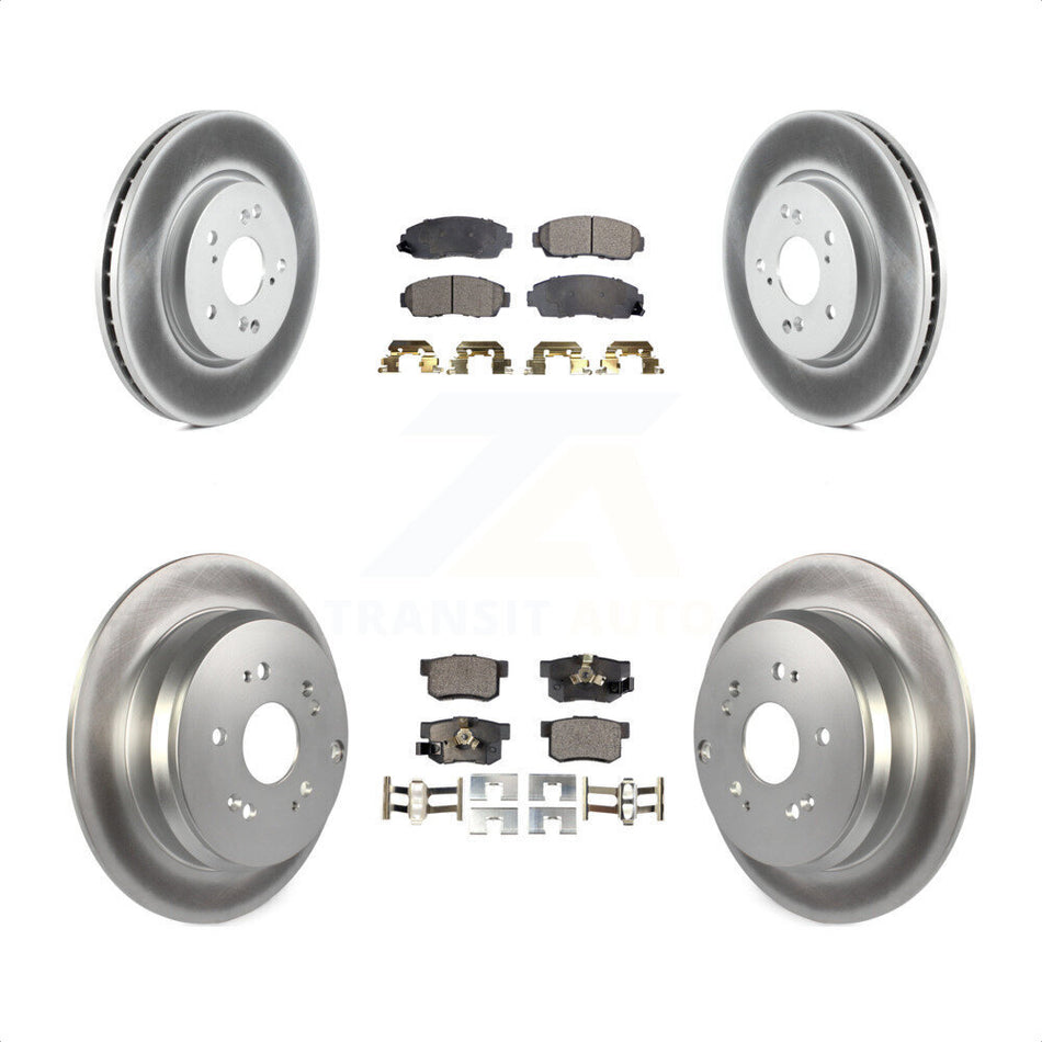 Front Rear Coated Disc Brake Rotors And Semi-Metallic Pads Kit For Honda CR-V Acura RDX KGF-100973 by Transit Auto