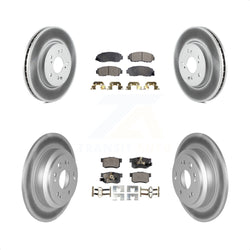 Front Rear Coated Disc Brake Rotors And Semi-Metallic Pads Kit For Honda Accord Crosstour KGF-100975