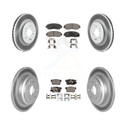 Front Rear Coated Disc Brake Rotors And Semi-Metallic Pads Kit For Honda Crosstour Accord KGF-100977