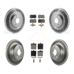Front Rear Coated Disc Brake Rotors And Semi-Metallic Pads Kit For Mercedes-Benz C230 C320 SLK350 KGF-100979