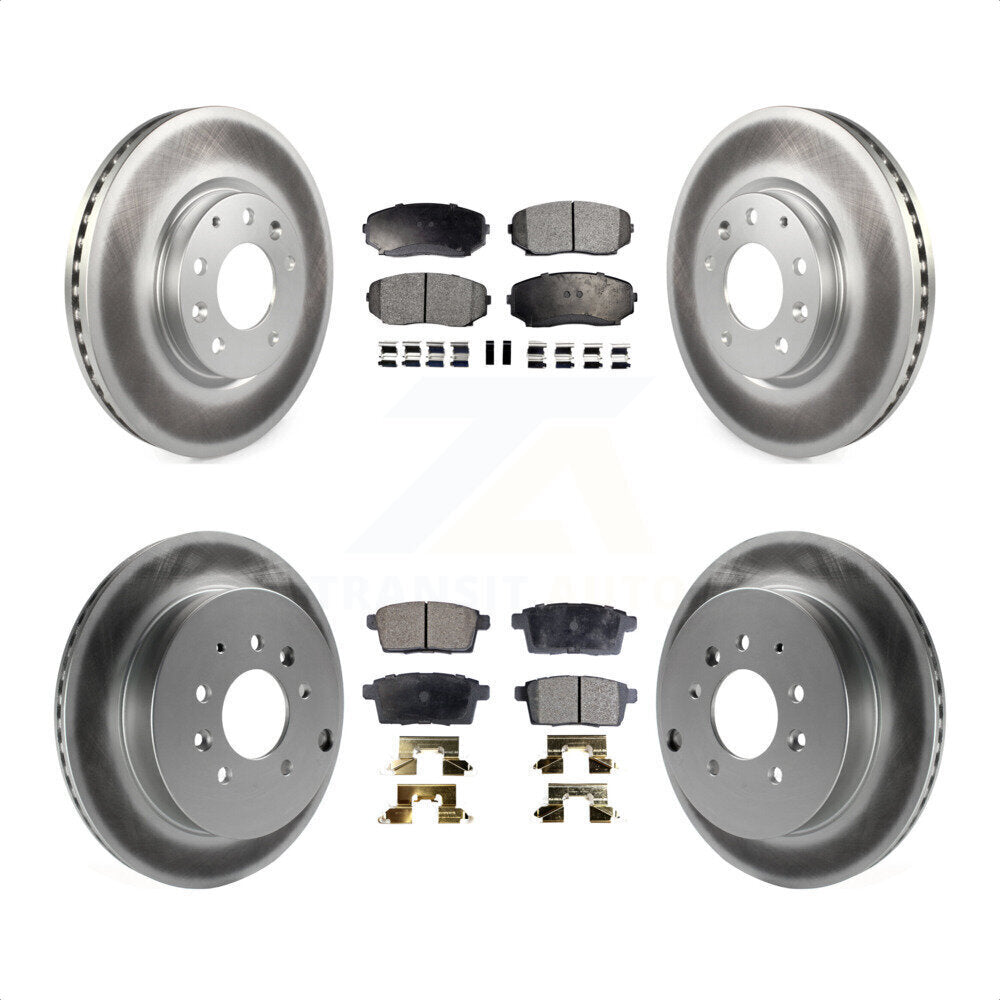 Front Rear Coated Disc Brake Rotors And Semi-Metallic Pads Kit For Ford Edge Mazda CX-7 Lincoln MKX KGF-100982 by Transit Auto