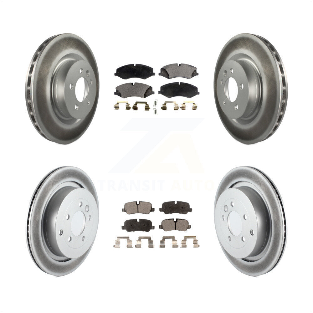 Front Rear Coated Disc Brake Rotors And Semi-Metallic Pads Kit For Land Rover LR4 Range Sport KGF-100983 by Transit Auto