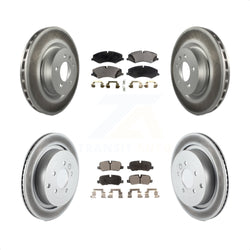 Front Rear Coated Disc Brake Rotors And Semi-Metallic Pads Kit For Land Rover LR4 Range Sport KGF-100983