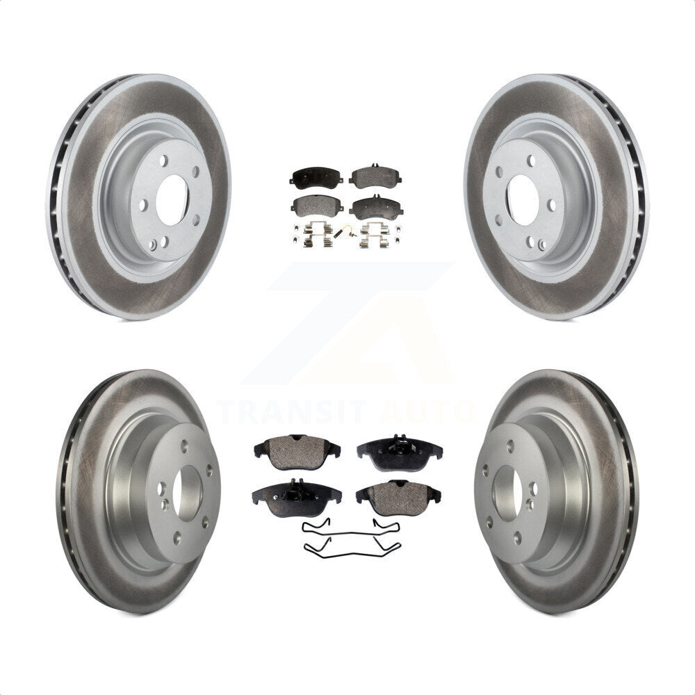 Front Rear Coated Disc Brake Rotors And Semi-Metallic Pads Kit For Mercedes-Benz GLK350 GLK250 KGF-100986 by Transit Auto