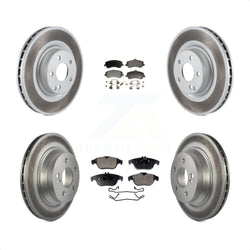Front Rear Coated Disc Brake Rotors And Semi-Metallic Pads Kit For Mercedes-Benz GLK350 GLK250 KGF-100986
