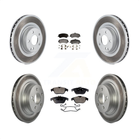 Front Rear Coated Disc Brake Rotors And Semi-Metallic Pads Kit For Mercedes-Benz GLK350 GLK250 KGF-100986 by Transit Auto