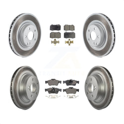 Front Rear Coated Disc Brake Rotors And Semi-Metallic Pads Kit For Mercedes-Benz CLS550 CLS500 E550 KGF-100987