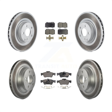 Front Rear Coated Disc Brake Rotors And Semi-Metallic Pads Kit For Mercedes-Benz CLS550 CLS500 E550 KGF-100987 by Transit Auto