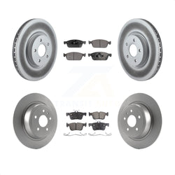 Front Rear Coated Disc Brake Rotors And Semi-Metallic Pads Kit For Ford Escape Lincoln MKC KGF-100990