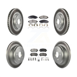 Front Rear Coated Disc Brake Rotors And Semi-Metallic Pads Kit For Honda Pilot Acura MDX ZDX KGF-100993