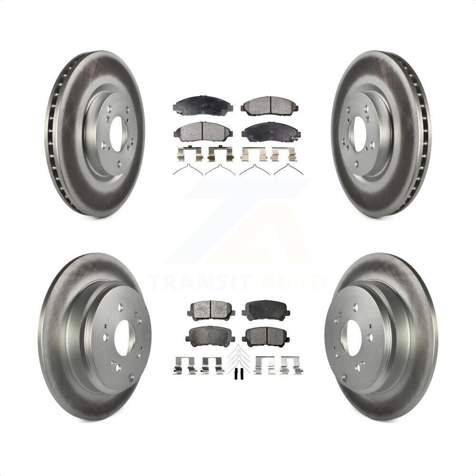 Front Rear Coated Disc Brake Rotors And Semi-Metallic Pads Kit For Honda Pilot Acura MDX ZDX KGF-100993 by Transit Auto