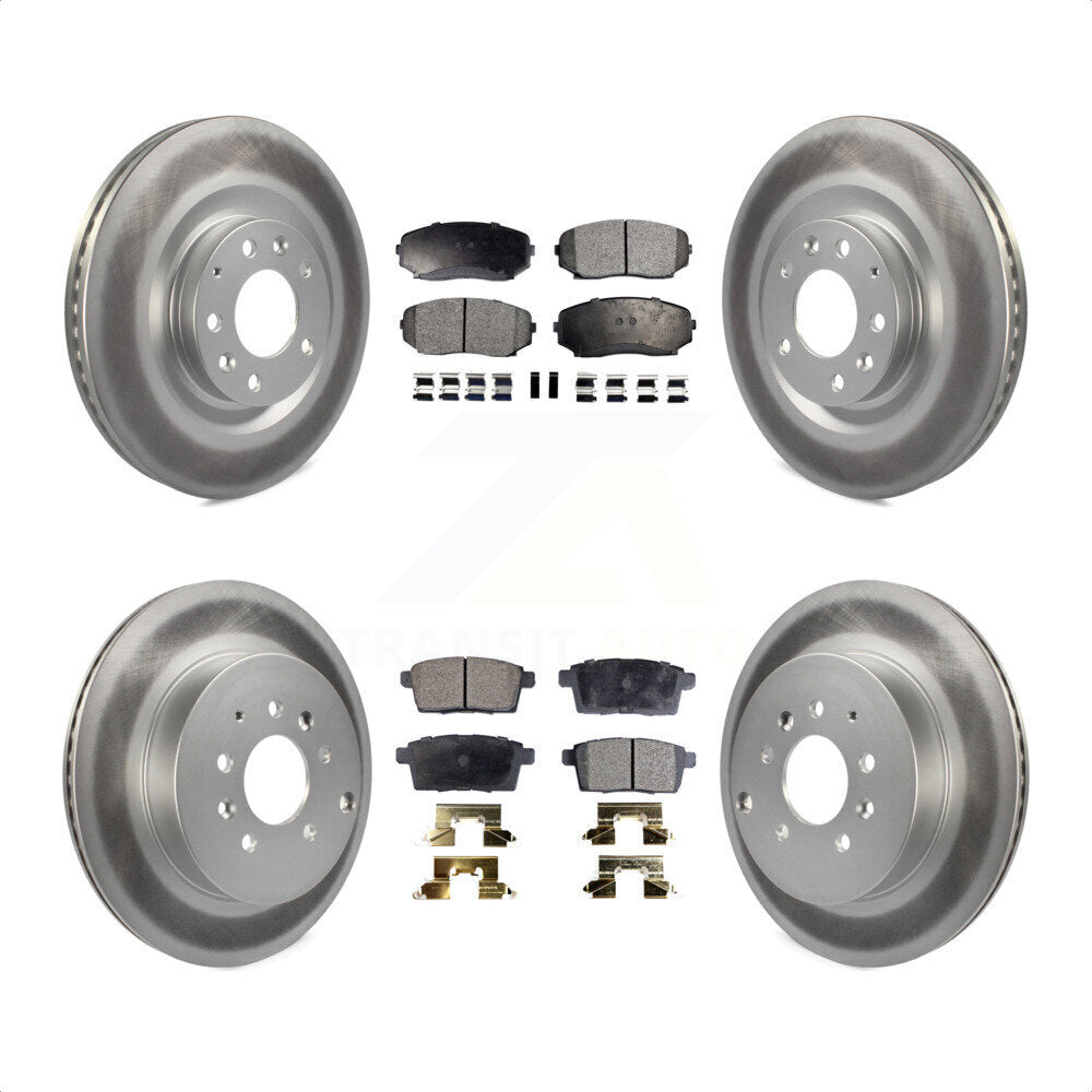 Front Rear Coated Disc Brake Rotors And Semi-Metallic Pads Kit For 2007-2015 Mazda CX-9 KGF-100995 by Transit Auto