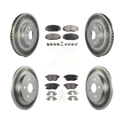 Front Rear Coated Disc Brake Rotors And Semi-Metallic Pads Kit For Toyota Corolla Matrix Pontiac Vibe KGF-101015